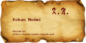 Kokas Noémi névjegykártya